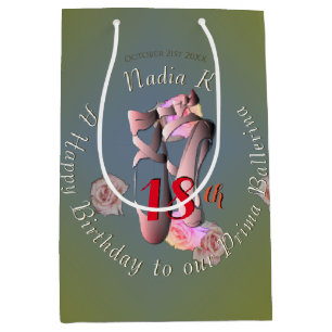 Retro Ballet Shoes Gift Bag Medium Cadeauzakje
