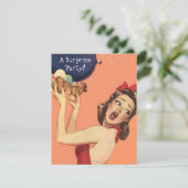 Retro ballon gal van de Uitnodigingen van de (Staand voorkant)