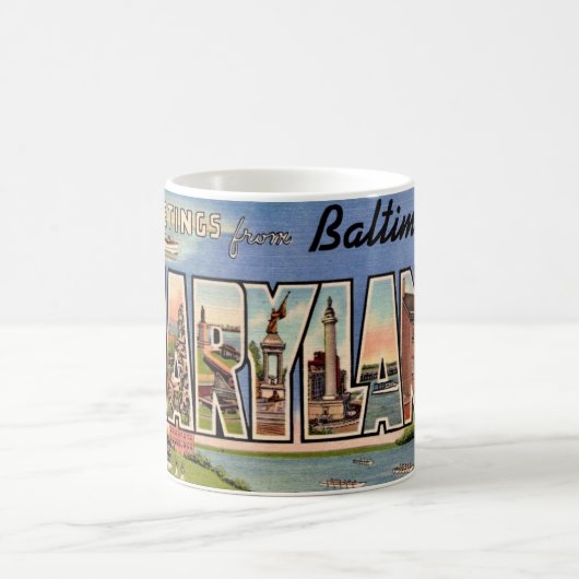 Retro Baltimore Maryland Salutation Mug (Centre)