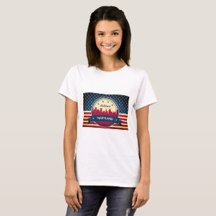 Retro Baltimore Maryland Skyline T-shirt