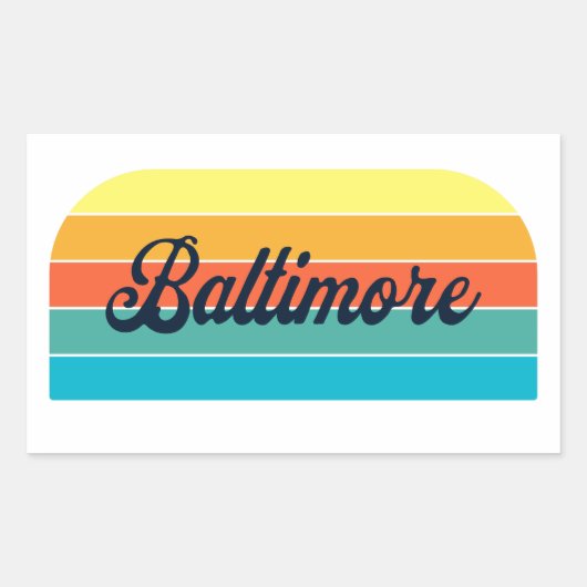 Retro Baltimore Rechthoekige Sticker (Voorkant)