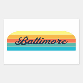 Retro Baltimore Rechthoekige Sticker