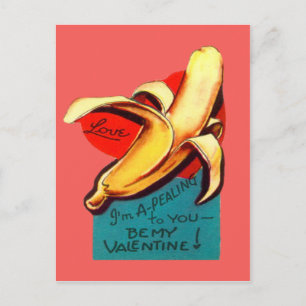 Retro Banaan Valentijnkaart Feestdagenkaart