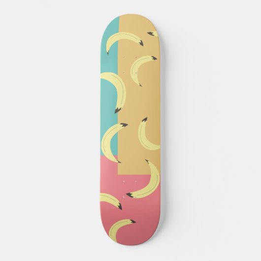 Retro Bananas Colorful Shapes Skateboard (Voorkant)