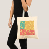 Retro Bananas Colorful Shapes Tote Bag (Voorkant (product))