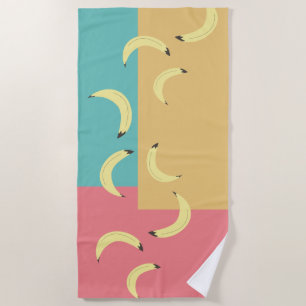 Retro Bananen Kleurrijke Vormen Strandlaken