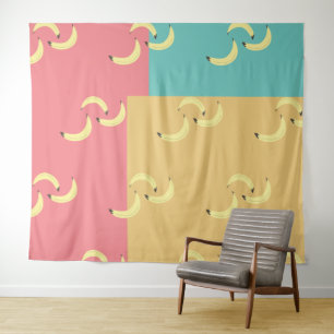 Retro Bananen Kleurrijke Vormen Wandkleed