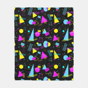 RETRO BAND KLEURRIJKE VORMEN FLEECE DEKEN