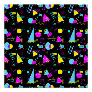 RETRO BAND KLEURRIJKE VORMEN PERFECT POSTER