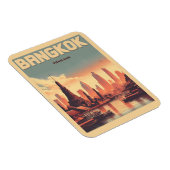Retro Bangkok skyline - Thailand reisgeschenken Magneet (Rechterzijde)
