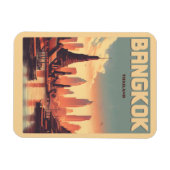 Retro Bangkok skyline - Thailand reisgeschenken Magneet (Horizontaal)
