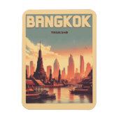 Retro Bangkok skyline - Thailand reisgeschenken Magneet (Verticaal)