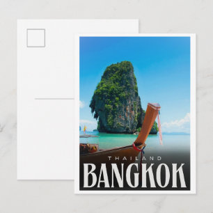 Retro Bangkok stadsgezicht - Thailand reisgeschenk Briefkaart