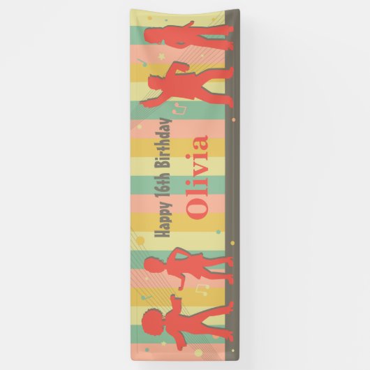 Rétro bannière de l'adolescence de fête (Vertical)