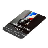 Retro Barber Pole Dark Grey Business Magneet (Linkerzijde)