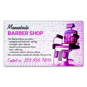 Retro Barber Shop Paars Simple Magnetisch Visitekaartje