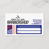 retro barbershop verwijs een vriend aanbevelingskaartje (Voorkant)