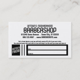 retro barbershop verwijzingskaart aanbevelingskaartje