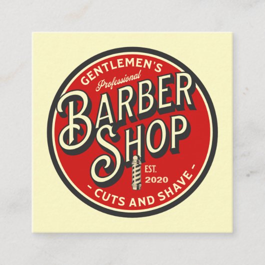 Retro Barbershop Visitekaartje (Voorkant)