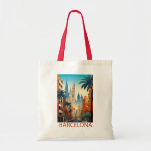 Retro Barcelona Vintage Reisillustratie Tote Bag