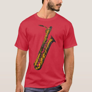  retro Baritone Saxophone Music Bari Sax T-shirt