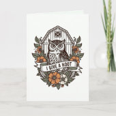 Retro barn owl 'I give a hoot' design Kaart (Voorkant)
