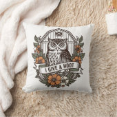 Retro barn owl 'I give a hoot' design Kussen (Deken)
