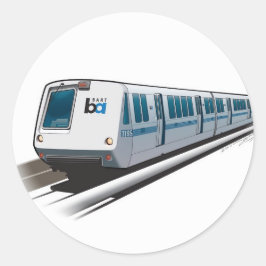 Retro Bart train Illustration Ronde Sticker
