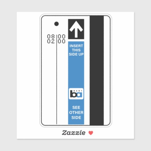 Retro Bart-trein Ticket Sticker (Vel)