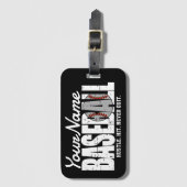 Retro Baseball ADD NAAM Pinstripe Team Speler Bagagelabel (Voorkant (verticaal))