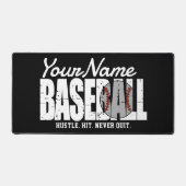 Retro Baseball ADD NAAM Pinstripe Team Speler Bureaumat (Voorkant)