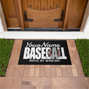Retro Baseball ADD NAAM Pinstripe Team Speler Deurmat