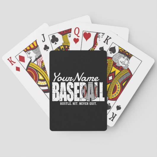 Retro Baseball ADD NAAM Pinstripe Team Speler Pokerkaarten (Achterkant)