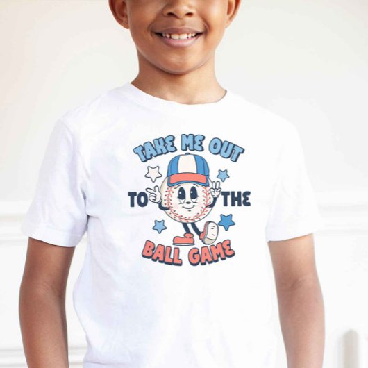 Retro Baseball Mascot Cartoon T-shirt