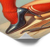 Retro Baseball Meisje Schilderen Poster (Hoek)