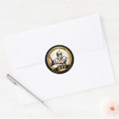 Retro Baseball Player Ronde Sticker (Envelop)