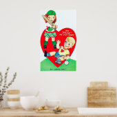 Retro  baseball Valentijn poster (Keuken)