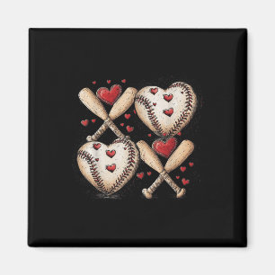 Retro Baseball Valentijnsdag Xoxo Funny Kinder Boy Magneet