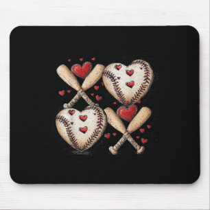 Retro Baseball Valentijnsdag Xoxo Funny Kinder Boy Muismat