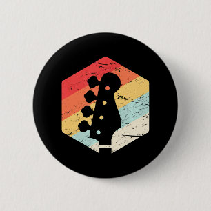 Retro  basgitaristen Rock Music Band Ronde Button 5,7 Cm