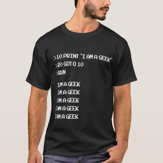 Rétro BASIC Goto 10 de T-shirt de code (Devant)