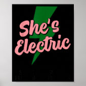 Retro Basic Lightning Quote She Electric Funny Sim Poster (Voorkant)