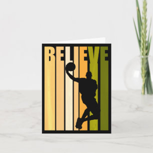 Retro basketbal geloof verjaardag jongen heren vad kaart