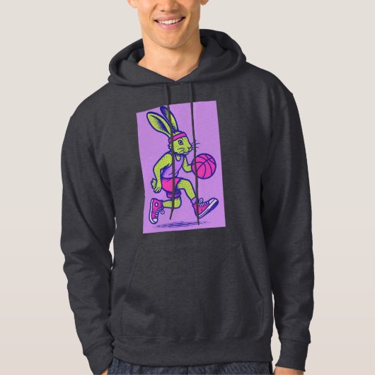 Retro Basketbal Konijn Hoodie (Voorkant)