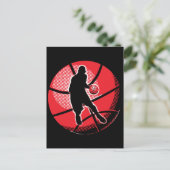Retro Basketball Player Ball Briefkaart (Staand voorkant)