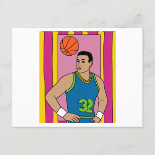 Retro Basketball Player Hobby Briefkaart
