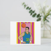 Retro Basketball Player Hobby Briefkaart (Staand voorkant)