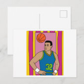 Retro Basketball Player Hobby Briefkaart (Voorkant / Achterkant)