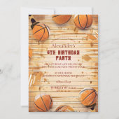 Retro Basketbalveld Verjaardag Kaart (Voorkant)