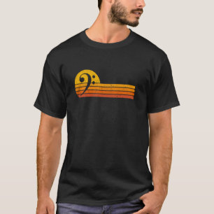 Retro Bass Sleutel Basspeler Bassist Vintage Muzik T-shirt